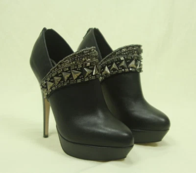 Bakers Clarissa High Heel Black Leather Bootie Size 9 Platform Studded - Image 1 of 4
