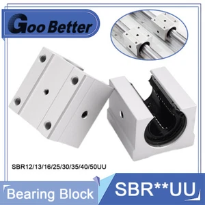 SBR12/13/16/25/30/35/40/50UU Aluminum Open Motion Linear Ball Bearing Block CNC - Picture 1 of 15