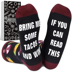 Funny Taco Socks Novelty Gift One Size Fits Most - Picture 1 of 7