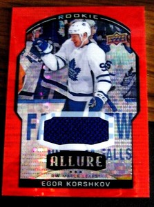 2021 UPPER DECK ALLURE #85 EGOR KORSHKOV ROOKIE LEAFS RED RAINBOW JERSEY INSERT 