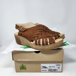 New El Naturalista Womens Leaves Sandals Leather Wood Brown Size EU 40 US 9 - Picture 1 of 3