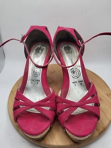 Victorio Unterschiede Wedge Heels Sandalen. Größe 6 Knöchelriemen. Farbe Pink. Gebraucht - Bild 1 von 12