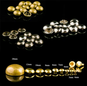 5mm-15mm Bronze Mushroom Dome Rivets Studs Fasteners for Leather Craft Bag DIY - Picture 1 of 25