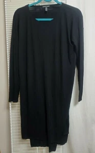 Eileen Fisher Stretchy Viscose Spandex Midi Dress Long Sleeve Oversized XXS  - Picture 1 of 6