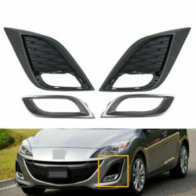  Juego de cubierta de parrilla antiniebla parachoques delantero izquierdo y derecho para MAZDA 3 2010 2011 Foto 1 de 4