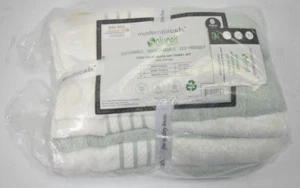 Modern Threads Quick Dry Stripe 6 Piece Towel Set Soft Jade 100% Cotton - Picture 1 of 7
