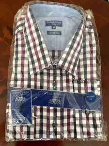 Taylor & Wright Mens Long Sleeve Shirt in Original Packet, Size 18. Tailored Fit - Picture 1 of 2