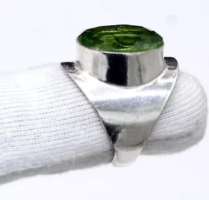 Green Peridot Ring 925 Sterling Silver Gemstone Ring All Size Jewelry Ring - Picture 1 of 6