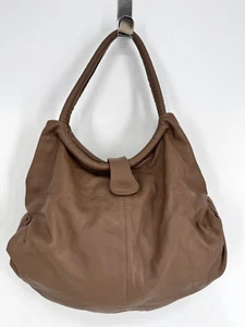 Borsa a mano vintage originale Emmerre italiana tortora burrosa pelle morbida hobo bag - Foto 1 di 15
