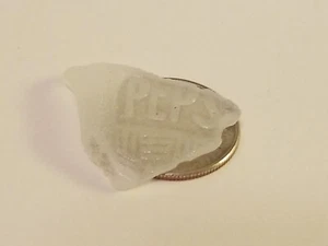 Menge 4 strukturiertes Pepsi klar/weiß echtes Seeglas/Strandglas Brandung getrommelt - Bild 1 von 15