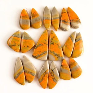 9 Pair 223 Cts Natural Bumble Bee Jasper Gemstone Pairs Lot 33x15-22x11mm#13427 - Picture 1 of 8
