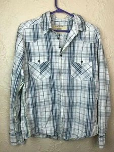 DKNY Jeans Rock N Roll Ciudad de Nueva York Manga Larga, Botón Delantero Camisa Para Hombres Grande - Imagen 1 de 4