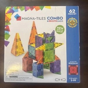 MAGNA-TILES Combo 62-Piece Magnetic Construction Set The Original Magnetic Tiles - Picture 1 of 6