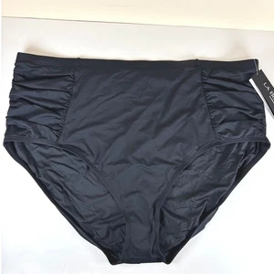 La Blanca Island Goddess Side Shirred Bikini Bottoms Women's 22W Black Swim NWT - Picture 1 of 5
