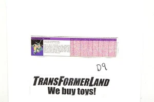 Vortex Tech Specs 1986 Vintage Hasbro G1 Transformers - Picture 1 of 1