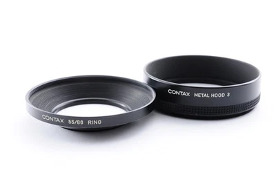 Contax Lens Metal Hood 3 / Ring 55/86 Set Excellent+5 Y2987 - Image 1 of 4