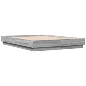 Bed Frame Home Base Grey Sonoma 135x190 cm Double Engineered Wood vidaXL - Picture 1 of 7