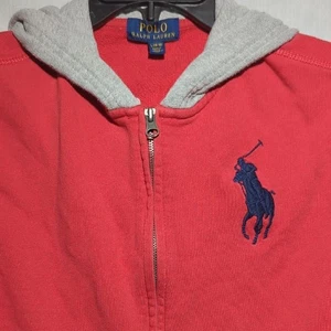 Polo Ralph Lauren Large Pony Logo 67 Full Zip Kids Hoodie Size Large (14-16) - Picture 1 of 8