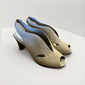 ROCKPORT V-Sling Pumps~Tan Suede Leather~Total Motion Shoe~Womens 7.5 M~TruTech - Picture 1 of 17