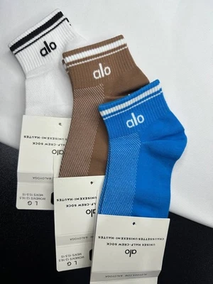 Calcetines Alo Yoga Retro Medio Crew - 3 Pares - Blanco Marrón Azul Talla L Unisex Foto 1 de 4