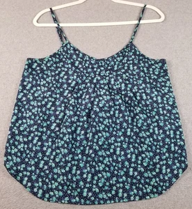 Forever 21 Cami Tank Top Women’s Medium M Blue Green Floral Sleeveless Spring - Picture 1 of 11