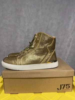 J75 JUMP SESTOS туфли мужчин размер 12 золото 24K блестки драгоценности блестящий блестящий кроссовок - Изображение 1 из 4