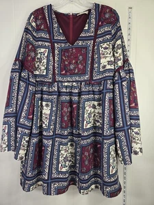 Túnica Altar'd State Boho Chic de gran tamaño estilo retazos estampado talla mediana forrada - Imagen 1 de 14