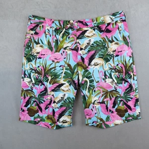 Loudmouth Golf Shorts Flamingo Floral Print Mens 40 Blue 12" Inseam - Picture 1 of 7