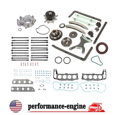Kit de cadena de distribución de pernos de junta de culata para 08-13 Dodge Jeep Ram Chrysler Aspen 4.7 Foto 1 de 4