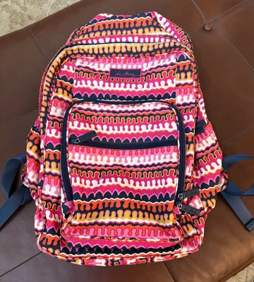 Vera Bradley Rio Squiggle Lighten Up Large Backpack Multi-Color Water Resistant - Image 1 of 4
