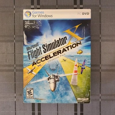 Microsoft Flight Simulator X: Acceleration (PC Game, DVD) Like New Used NM Cond  - Image 1 of 2