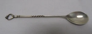 800 Silber Demitasse Souvenir Löffel Drehgriff Stern Kreis 4 1/4" - Bild 1 von 5