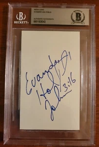 Evander Holyfield Signed 3x5 Index Card Boxing Beckett Encapsulated Auto USA - Picture 1 of 3
