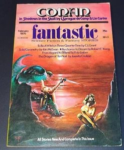 Fantastic Stories February 1975 Conan the Barbarian Lin Carter 130 Pages FINE+ - Picture 1 of 4