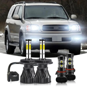 For Toyota Sequoia 2001-2007 LED Headlight Kit Hi/Lo Beam Fog Light Bulbs kit - Picture 1 of 21