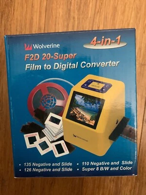 Wolverine Film to Digital Converter F2D Super 20mp 35mm 110 126 4-in-1 Complete - Image 1 of 2