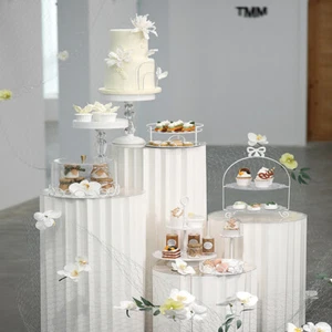 Paper Flower Cake Stand Plinth Table Pedestal Cylinder Wedding Centrepiece Decor - Picture 1 of 40