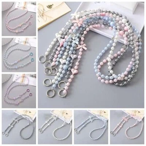 Beaded Pearl Crossbody Chain DIY Bag Chain Mobile Phone Lanyard Bag Accessory - Photo 1 sur 14