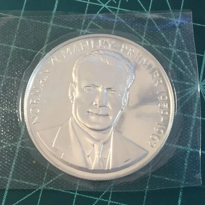 1971 Giamaica $ 5 DOLLARS dollari 0,9250 argento ASW 1,2535 once - Immagine 1 di 3