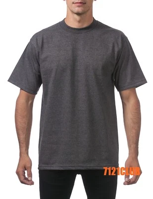 PRO CLUB HEAVYWEIGHT T SHIRTS PROCLUB MENS PLAIN SHORT SLEEVE BIG AND TALL M-7XL - Image 1 of 2