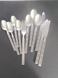 Cuchillos tenedor y cucharas de acero inoxidable Ekco Eterna Flateware Montalo 11 piezas de colección - Imagen 1 de 7