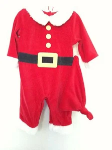 First Impressions 2-teiliges Weihnachtsmann Outfit & Mütze Fellbesatz Größe 6-9M Neu mit Etikett - Bild 1 von 9
