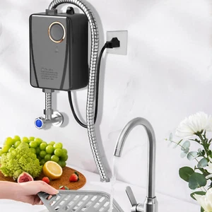 3KW Electric Tankless Water Heater Instant Hot Shower Kitchen Heater LED Display - Picture 1 of 18