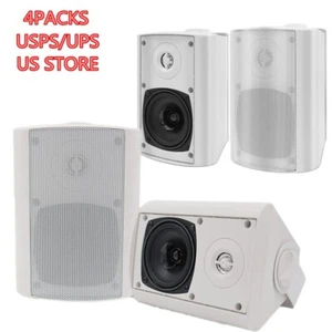 4 Speakers Herdio 4" 200W Passive Outdoor Speaker Waterproof Wired Wall Bass - Picture 1 of 9