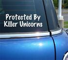 PROTECTED BY KILLER UNICORNS DECAL STICKER FUNNY ALARM ARMED HORN CAR TRUCK