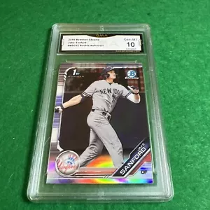 2019 Jake Sanford Bowman Chrome #bdc82 Rookie Refractor GMA 10 - Picture 1 of 3
