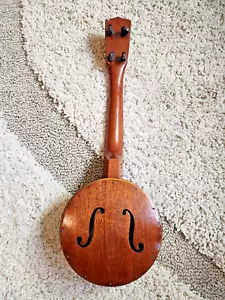 Antique Banjolele Fischer Bros 4 String Closed Back F Holes c1900 Cincinnati - Picture 1 of 11
