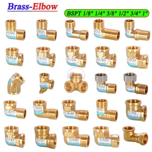 Adaptador de montaje de codo de latón BSPT 1/8" - 1" hembra/macho conector de codo reductor - Imagen 1 de 55