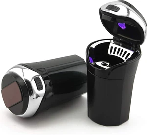 Car Ashtray (1-Pack), Easy Clean up Detachable Stainless Car Ashtray with Lid Bl - Picture 1 of 12