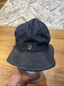 VTG 60’s Union Made Denim Bucket Hat 1970s Jean Boonie Blue Indigo Medium - Picture 1 of 7